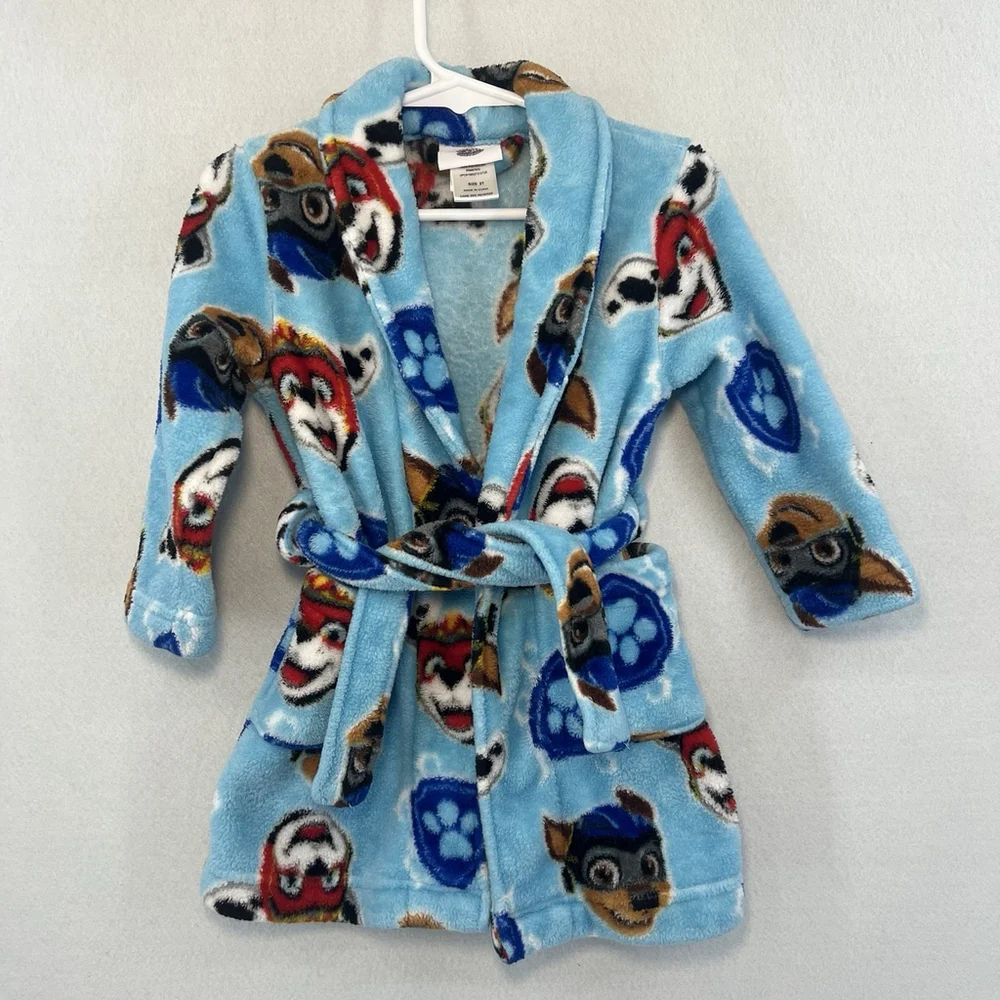 Paw Patrol Robe Pajamas Cover Toddler Boy Girl Size 2T Chase Marshall Bathrobe